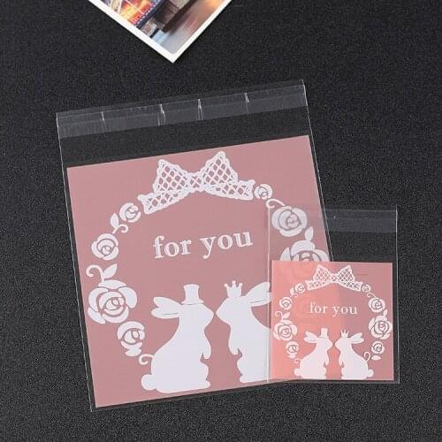 500PCS For you Cellophane Cookies Bags Christmas Gift Biscuit Plastic Bags Wedding Candy Packing OPP Bags with Self Adhesive