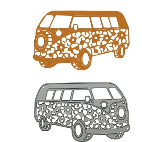 Vehicle School Bus Van Pattern Metal Cutting Dies Scrapbooking Cutter Mold For DIY Cards Paper Art Work Clipart Decorating