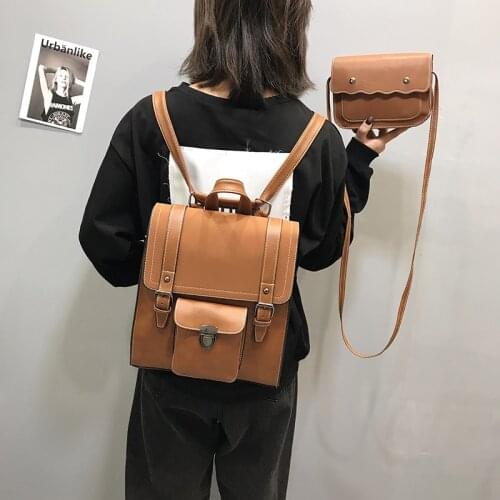 Large school bags 2020 new college style womens bag casual women backpack two-piece school bags for girls mochila niña backpack