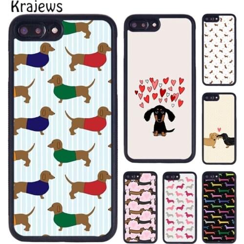 Krajews Dachshund Doxie Dogs Phone Case Cover For iPhone 5 6S 7 8 plus 11 12 Pro X XR XS Max Samsung Galaxy S7 S8 S9 S10 PLUS