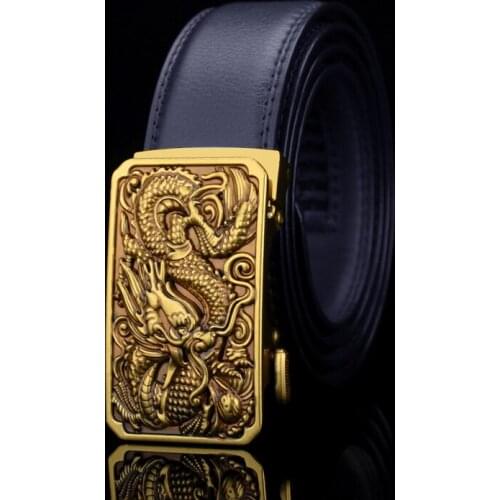 Designer Belts for Mens 2020 New Luxury Fashion Chinese Dragon Automatic Buckle Belt Genuine Leather Kemer for Jeans Riem Cinto