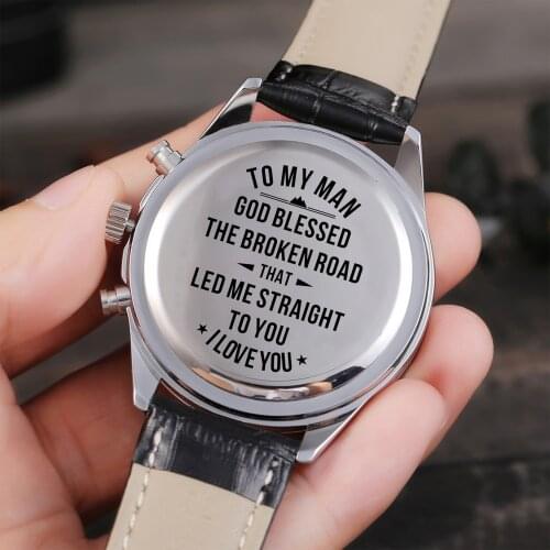 To My Man Luxury Waterproof Engraved Watches Sport Men Watches Wrist Wathes Military Birthday Anniversary Gifts