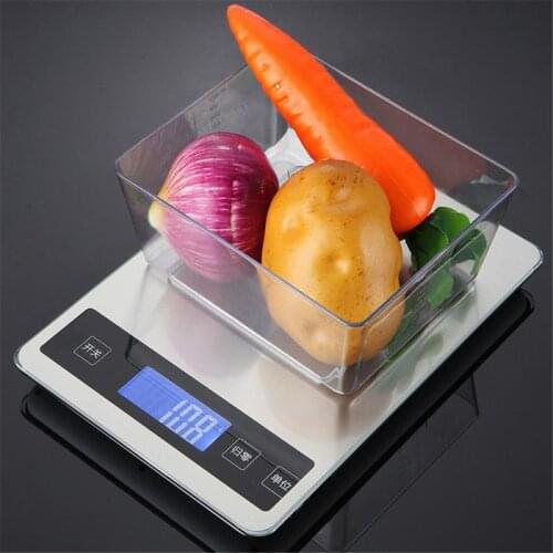 5/10/15KG Stainless Steel Waterproof Precision LCD Digital Electronic Kitchen Food Scale Baking Electronic Scale Rechargeable