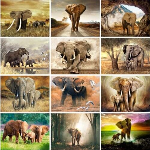 EverShine 5D Diamond Painting Elephant Rhinestones Art Diamond Embroidery Animals Cross Stitch Bead Picture Kits Hobby Gift