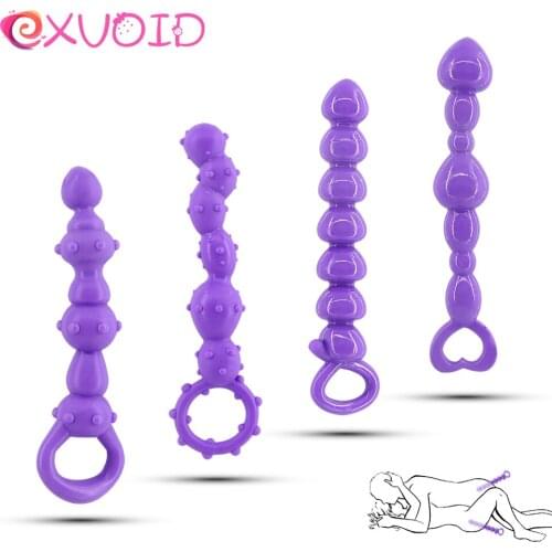 EXVOID Vagina Open Long Anal Plug G Spot Massager Anal Beads Sex Toys for Men Women Butt Plug Intimate Goods Anus Dilator