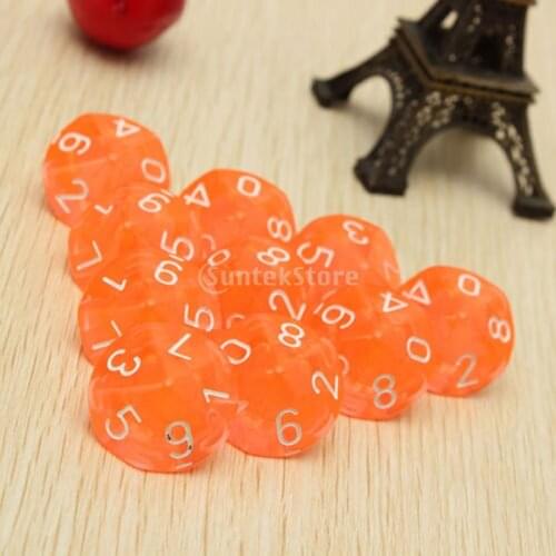 D10 Ten Sided Gem Dice for RPG Dungeons Dragons Games Set of 10 Dice