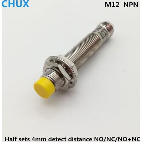 Inductive Proximity Switch Connector M12 NPN 4pins Type NO NC NO+NC without cable CE Half sets 4mm Detection distance sensor