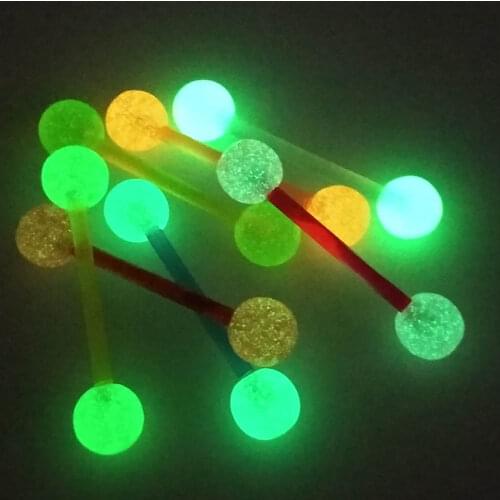 JUNLOWPY wholesales 200pcs mix color tongue rings glow in dark acrylic boiflex tongue barlell body jewelry drop shipping