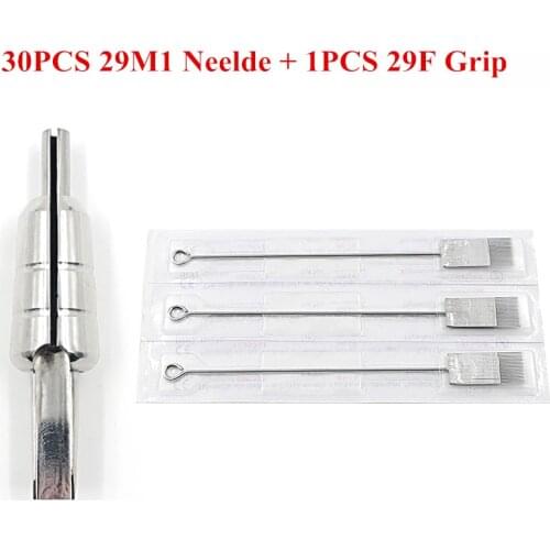 EZ 30 pc Magnum Tattoo Needles 29M1 with 1 pc 316 Stainless Steel Magnem bullet tubes 29F Tattoo Grip tattoo supply 1 set/lot