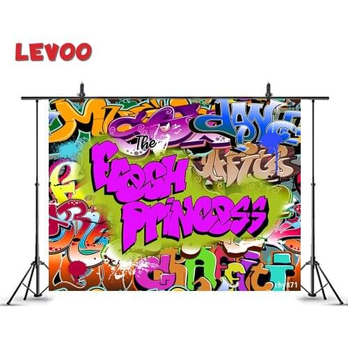 LEVOO Photo Background Fresh Princess Hip-Hop Graffiti Wall Portrait Backdrops Photography Photobooth Photo Studio Photophone