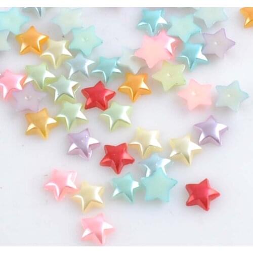 HOT 200PCS 10mm Random mixed Star flatback Resin Cabochons Scrapbook Craft DIY buttons YKL0427