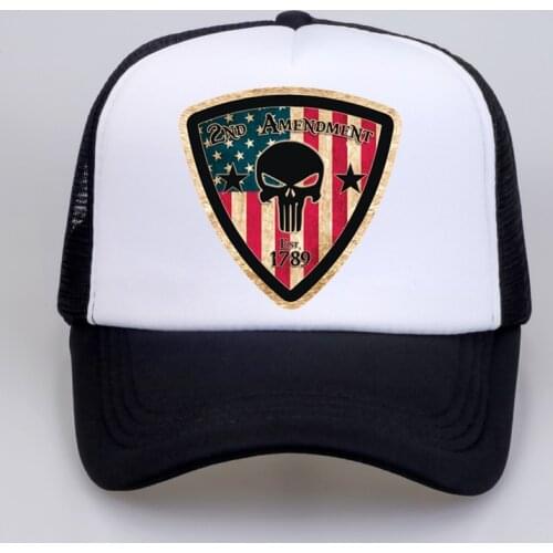 Fashion Amendment Punisher Print Hat Snapback Baseball Cap For Men Summer Baseball Mesh Net Trucker Cap Dad Hat