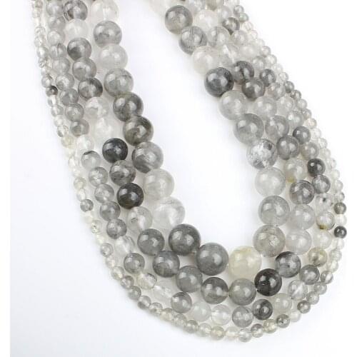 Fashion Natural Stone Semi-precious Beads Strand Round Silver Crystal Beads For Jewelry Making Necklace Bracelet Size 4mm6mm8mm