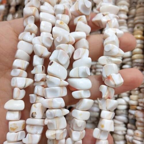 Natural shell beads irregular shape 7-8mm A bunch of accessories Making for Jewelry Diy necklace and bracelet 40cm length