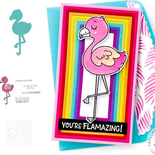 New 2021 Flamingo Animal Metal Cutting Cutting Dies and Silicone Stamps Stencil for Scrapbooking Album Decoration Craft for DIY