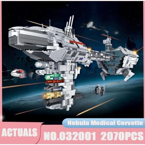 New MOC War Nebula Medical Corvette Building Blocks 032001 Creative Star Ship Model Bricks Educational Toys For Kids Gifts