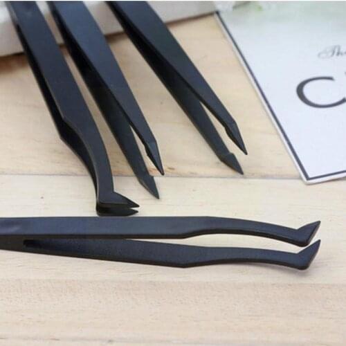 Anti Static Grafting Extension Eyelash Tweezers Clip Straight Curved Face Hair Eyebrow Tweezers for Nails Beauty Makeup Tools
