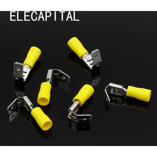 20x Crimping Connectors Piggyback Female Spade Connector Terminals Brass printed with Sn