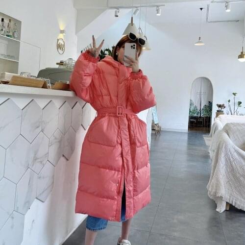 2021 Winter Women Ultralight Thin Down Jacket White Duck Down Hooded Jackets Long Sleeve Warm Coat Parka Female Portable Outwear