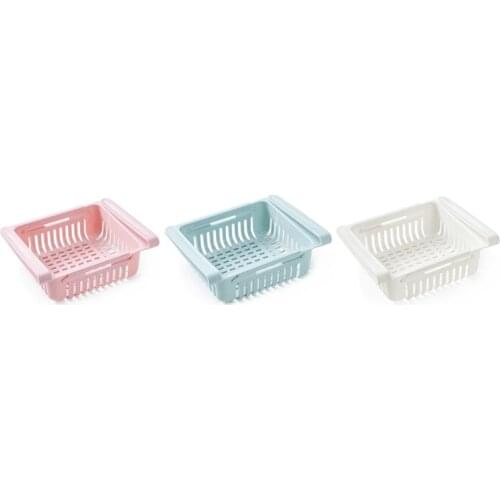 Adjustable Stretchable Fridge Organizer Drawer Basket Refrigerator Pull-Out Drawers Fresh Spacer Layer Storage