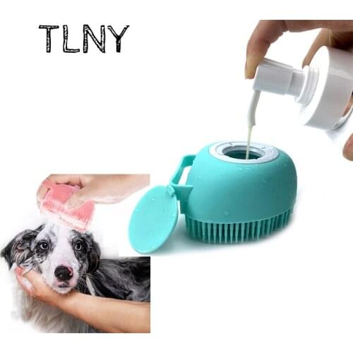 Dog Shampoo Brush Massager Comb Bathroom Puppy Cat Massage Comb Grooming Shower Brush For Bathing Soft Brushes Cleaning Gloves