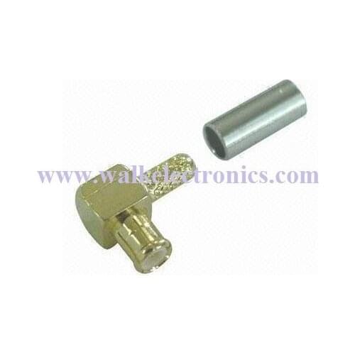 MCX male right angle, male right angle MCX connector, MCX connctor for RG174, RG316, LMR100 cable, gold plated, 50ohm