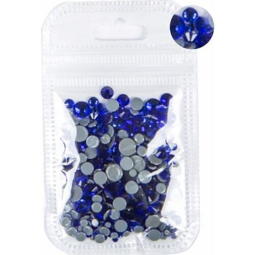 AAAA+ Best Quality Sapphire Mix Size Hot Fix Rhinestone More Shiny Super Bright Nail Art Hotfix Iron On Stones. 10Gram