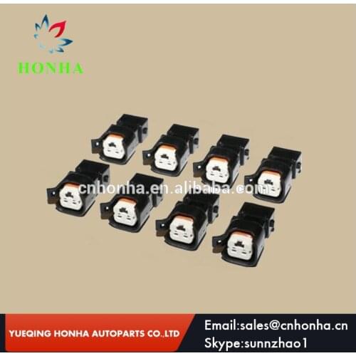 USCAR EV6 EV14 White Female Type 2 Pin Fuel Injector Connector for Ford Chevy Dodge