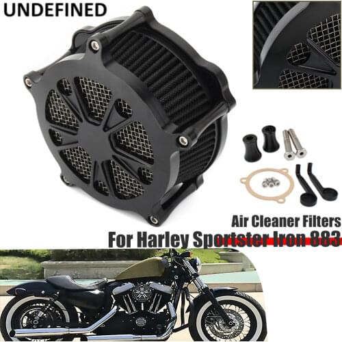 Black Motorcycle Air Cleaner Fliters CNC Air Cleaners Intake Fliter For Harley Sportster Iron 883 XL883 XL1200 48 72 1991-2019