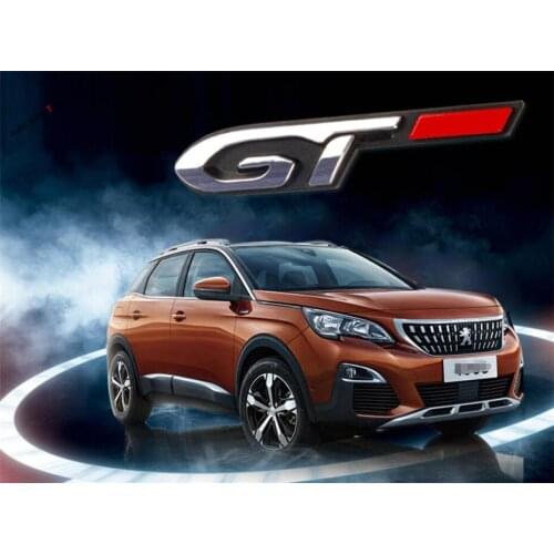 Yimaautotrims Side Body Emblem Badge LOGO Label Cover Trim 1 Piece Fit For Peugeot 3008 / 5008 GT ABS Chromium Styling