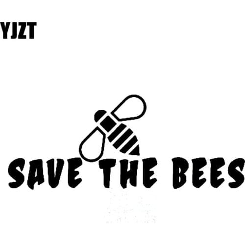 YJZT 15.2CM*6.1CM Save The Bees Vinyl Car Sticker Decal Beekeeping Honey Bee Black/Silver C19-0013