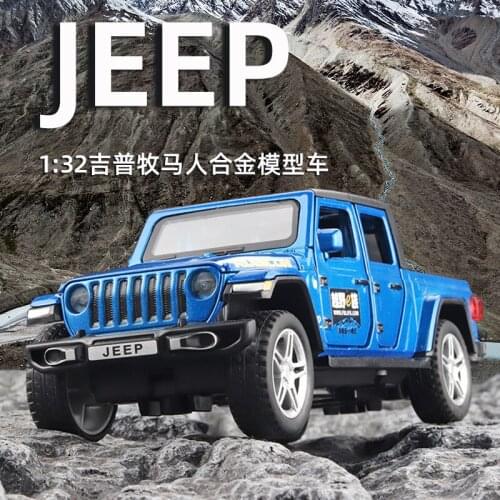 1:32 high simulation jeep alloy car sound and light pull back off-road vehicle model childrens sound and light toy ornaments
