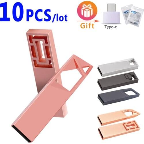10pcs/lot Free Logo USB 2.0 Flash Drive Waterproof Pendrives 4GB 8GB 16GB 32GB Memory U Sticks for wedding Gift Free Shipping