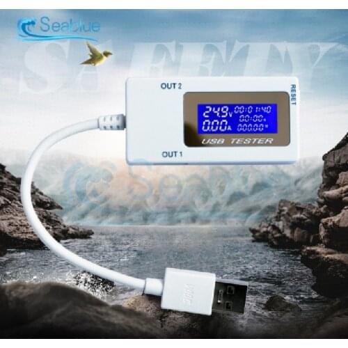 DC 4-30V Dual USB Current Voltage Battery Capacity Digital Display Flash Charge 10-in-1 Tester Sync Capacity Current Detector