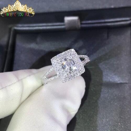 100% 18K 750Au Gold Moissanite Diamond Ring D color VVS With national certificate MO-H1006