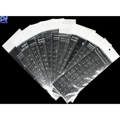 1000pcs wholesale Spanish Arabic Russian French Turkish Thai Korean Hebrew English Italian German Janpanese keyboard Sticker