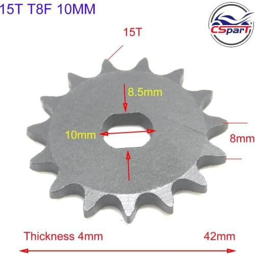 15 Tooth 15T T8F Oval 10MM Razor EVO X-Treme IZIP Gear Sprocket 500W 800W 1000W Electric Motor Scooter