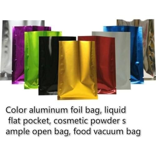 2018 NEW 200pcs/lot Color aluminum foil bag, liquid flat pocket, cosmetic powder sample open bag, food vacuum bag