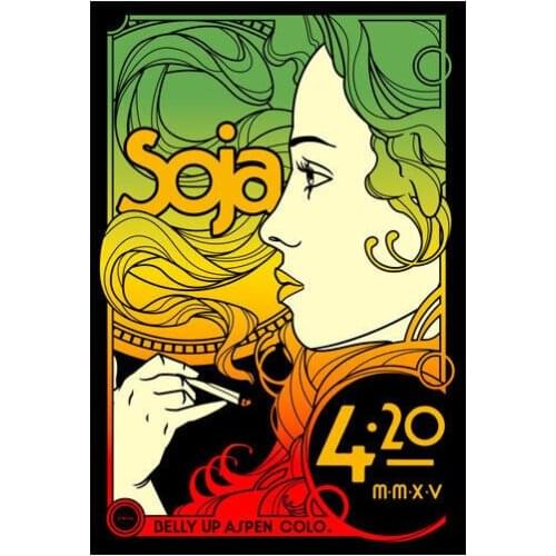 213 Scrojo SOJA Belly Up Aspen Colorado 2015 Soja Silk Poster Wall Art Home Decoration Gift