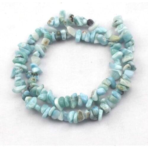 3-5x6-8mm Blue Larima Beads Natural Freeform Chips Stone Beads For Jewelry Making Beads 32'' Needlework DIY Beads Trinket