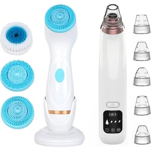 3 in1 Electric Face Cleanser Facial Washing Brush Acne Blackhead Remover Deep Cleansing Rechargeable Beauty Machine Skin Care