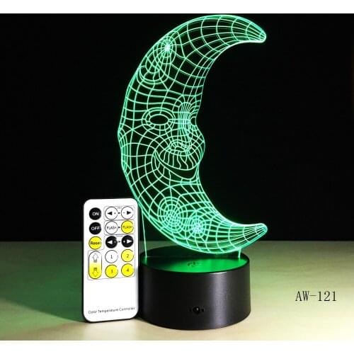 3D Moon Model Graphics Lamp LED Night Light Acrylic Lamparas Atmosphere Lamp Novelty Lighting Home Decorate AW-121