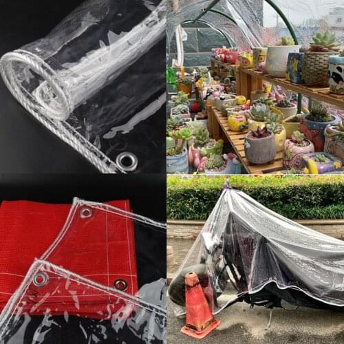 0.35mm 99.99% Transparent PVC Tarpaulin Cover Rainproof Cloth Car Truck Wateroof Tarp Garden Plants Cover Keep Warm Clear Film