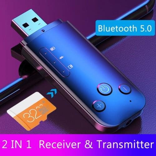 JINSERTA Car AUX Bluetooth 5.0 Adapter Receiver Transmitter 3.5mm Stereo Audio Sound Music Dongle Wireless For TV PC Headphones