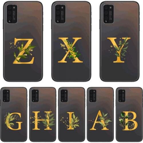 Alphabet Letter X Y Z Clear Phone Case For Huawei Honor 10 20 30 9 X Pro Lite V 5G RU Black Etui Coque Hoesjes Comic Fashion