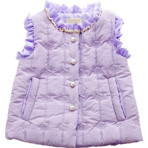 Floral Baby Girls Vest Girl Clothes Winter Woolen Patchwork Warm Children Princess Costumefor 2y-10y