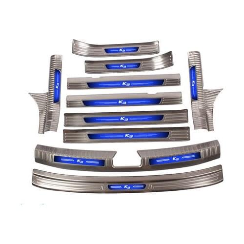 For Kia K3 2019-2021 high quality stainless door sill guard trunk guard Anti-Rub protection Decoration car styling