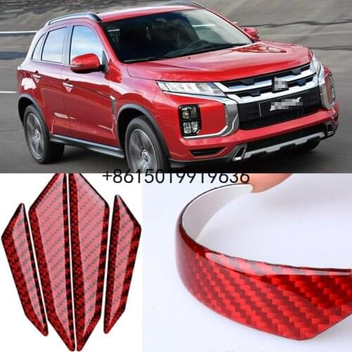 For Mitsubishi ASX Pajero Car Side Door Edge Guard Bumper Trim Protector 4pcs PVC carbon fiber Stickers