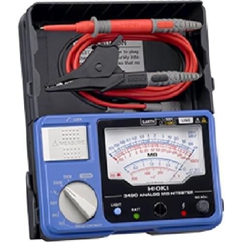 HIOKI 3490 Analog Megohm HiTester 4000 Megohms Resistance 3-Range 250 to 1000V Analog Insulation Tester with Continuity Check