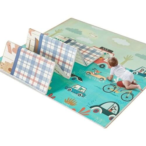 Play Mat For Baby Foldable Childrens Carpet Cartoon Double-sided Infant Thick Climbing Pad Soft Kids Rug Waterproof Games Mats